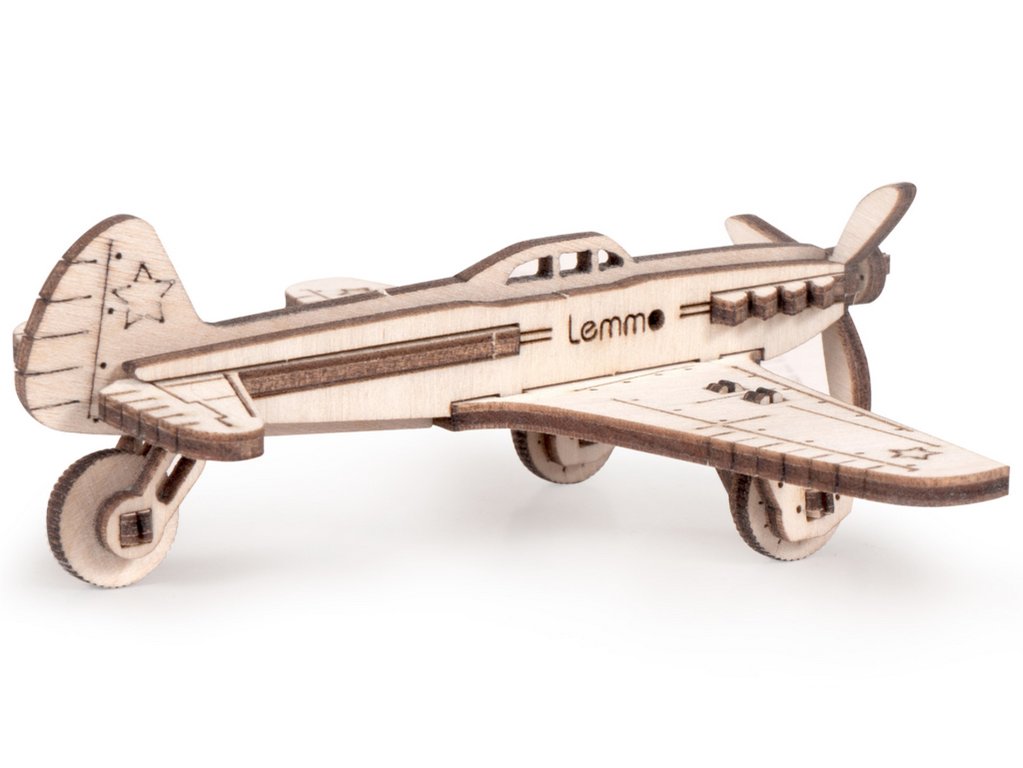 Сборная модель из дерева   17 дет. "Самолёт ЯК-9" 105*110*45мм