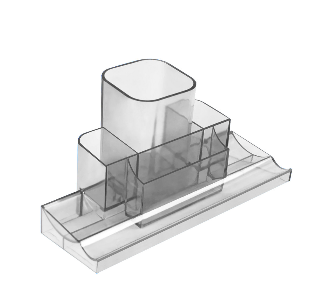 Подставка наст д/канц. принадлеж. inФормат 7 отд. прозрачно-дымчатая