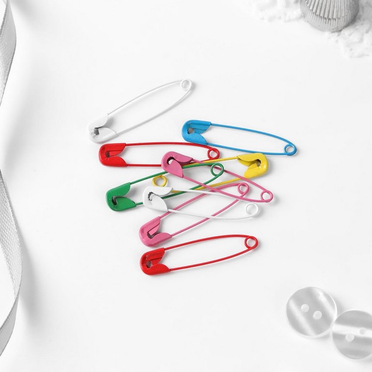 Булавки английские 37 мм, 10 шт/уп, ассорти АРТ УЗОР