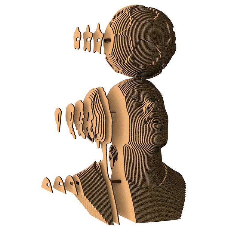 Сборная модель из гофрокартона "Рональдиньо с мячем" h=29см, 182 дет., 6+, 5cult