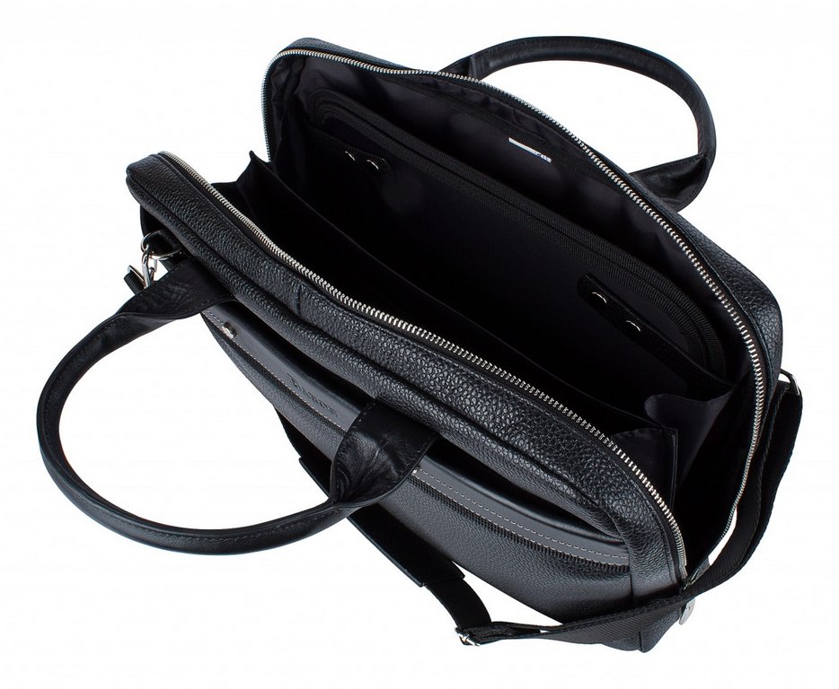 Сумка мужская Baron 39*27*6см натур. кожа, черная