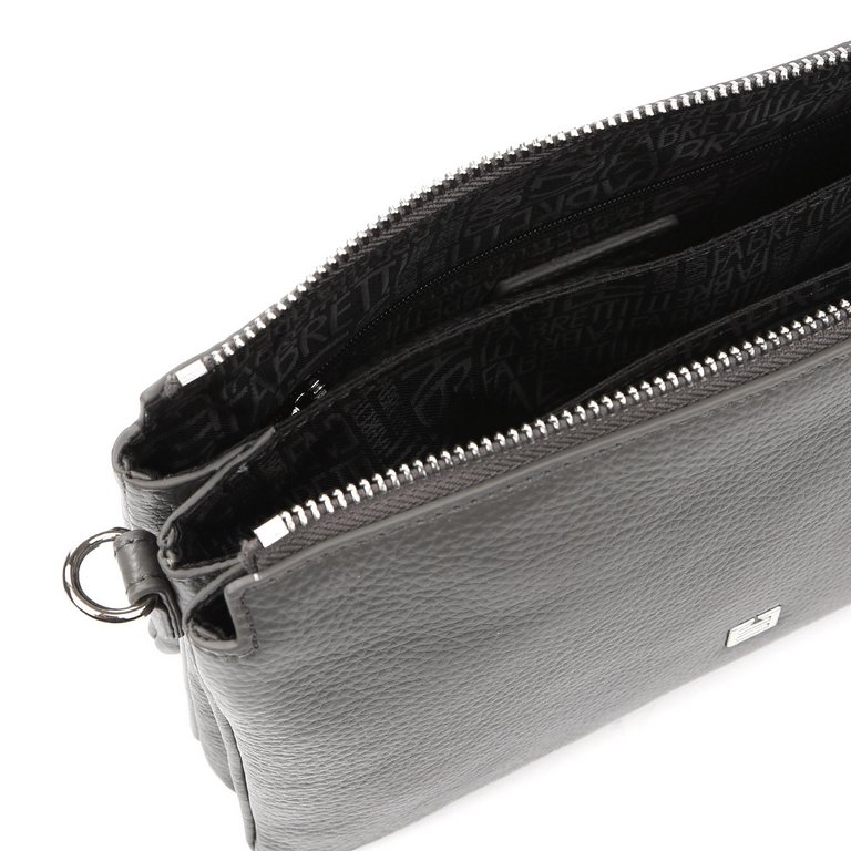 Сумка женская FABRETTI 24х16х8 см, нат. кожа, серый