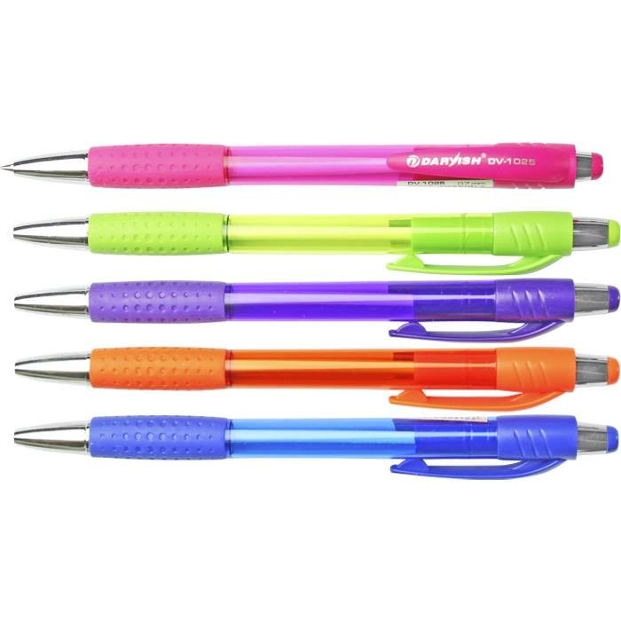 Ручка шариковая авт. Darvish резин. упор 0,7мм синяя, ассорти