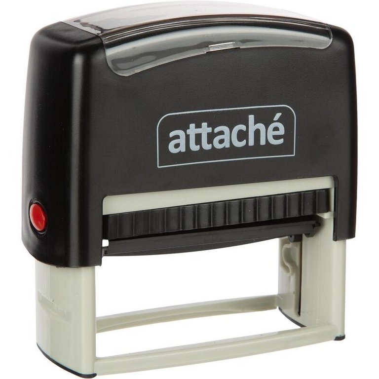 Штамп самонаборный  6/8 стр 70х32 мм 2 кассы с рамкой Attache, корпус черный