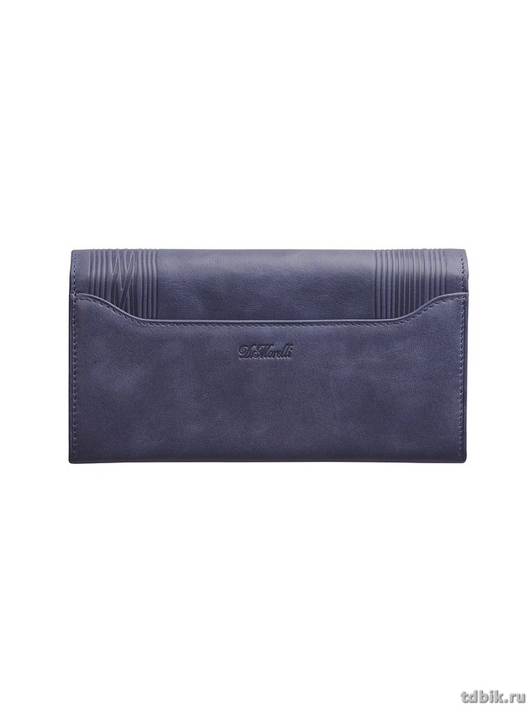 Портмоне D.Morelli женское "Сюита" большое  нат. кожа,  синее