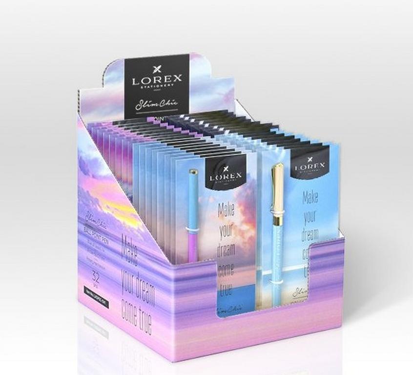 Ручка шариковая Lorex "Sunset vibes" метал. корпус, синяя, 0,7мм (стерж.116мм)