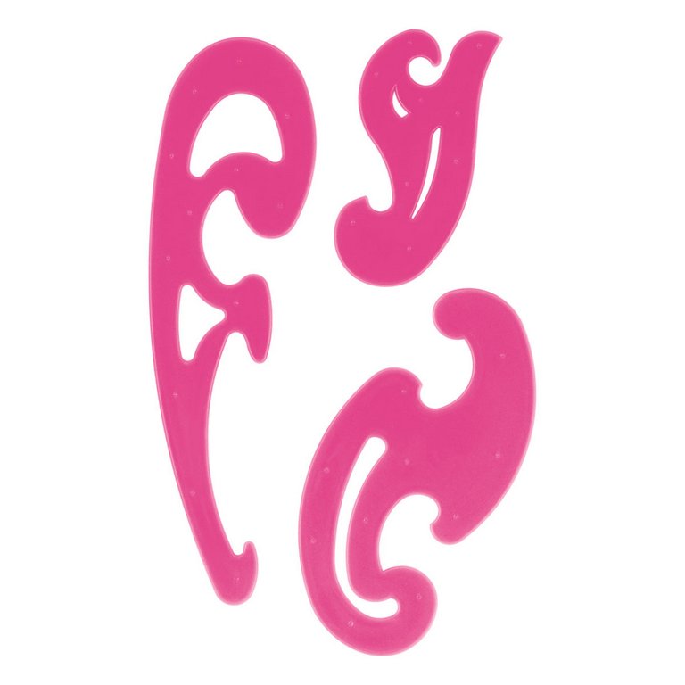 Набор лекал прозр, ассорти неон (25 ,17 ,12 см) Стамм