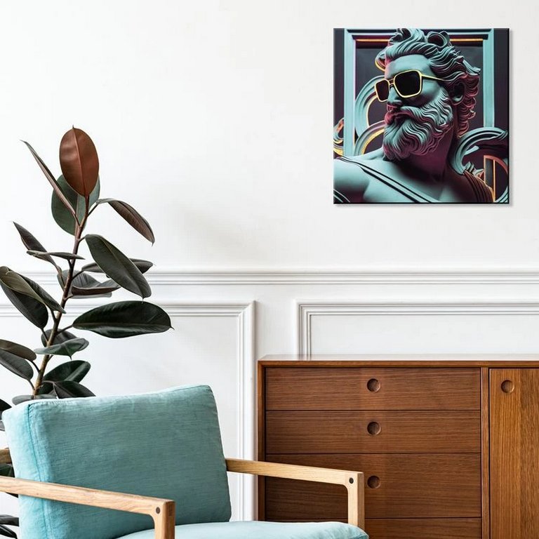 Роспись по номерам (холст) 30*30см с поталью "Обьективный взгляд" (основа+акрил. краски, кисти) 21цв