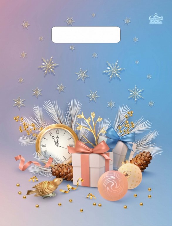 Пакет пробивной НГ 20*30см (30 мкм) "Часы с подарками "