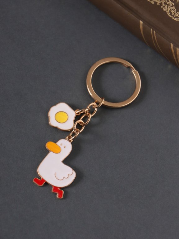 Брелок "Утка и яйцо" 9 см (металл, эмаль)