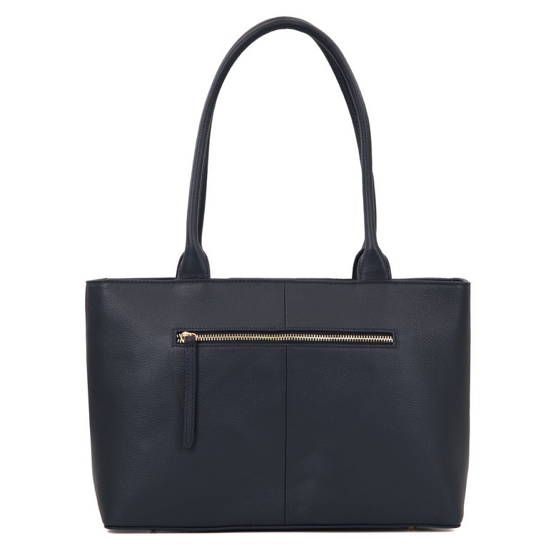 Сумка женская FABRETTI 33х23х11 см, нат. кожа, синий