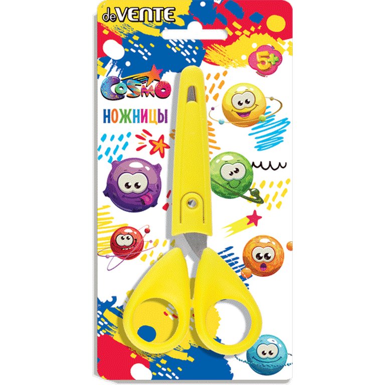 Ножницы 130 мм детские закругленные лезвия, в пластиковом чехле deVENTE "Cosmo"