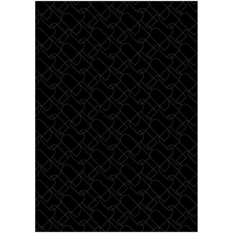 Бумага упаковочная 70*100см  в рулоне (ассорти) "Pattern on black" MESHU