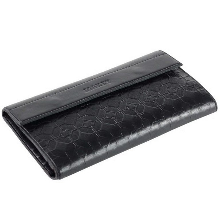 Портмоне Макей 18,9*10,5см, нат. кожа, цв. черный