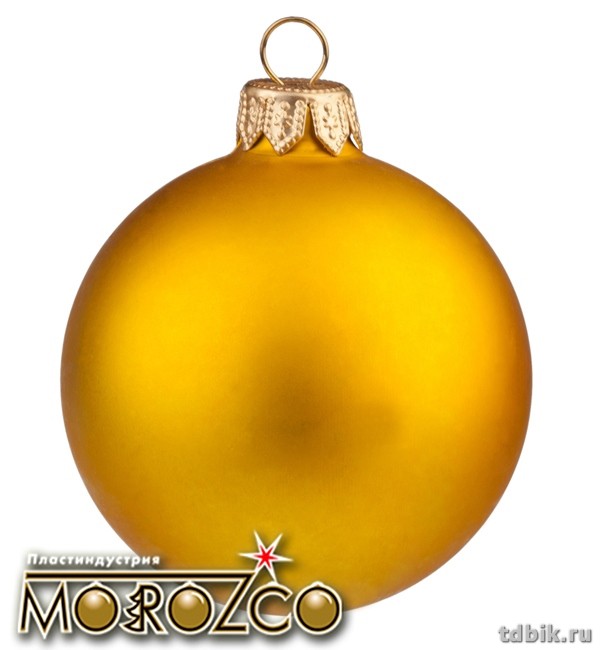 Елочный шар  75 мм, цвет золото матовый
