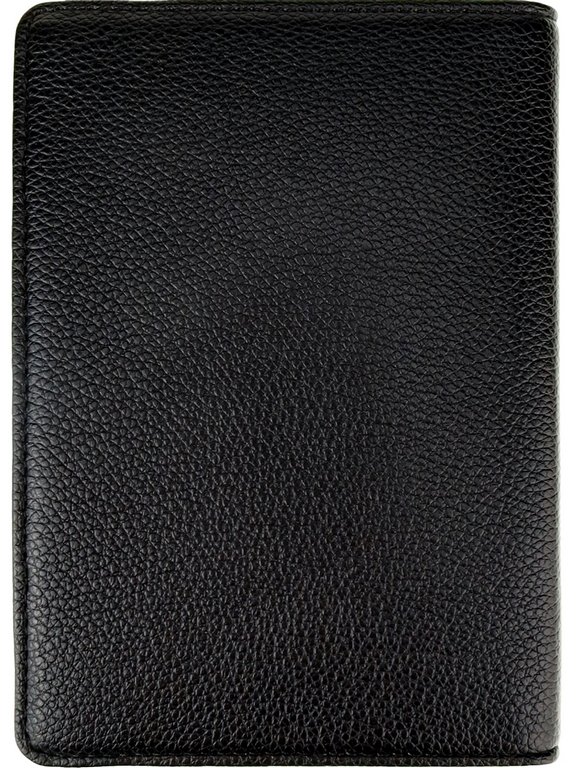 Обложка для паспорта MILAND "Рейс" с отделениями для карт на резинке кожзам, черная