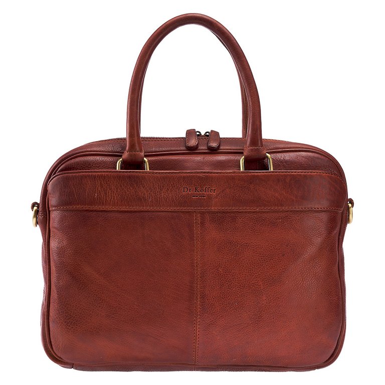 Сумка для документов Dr.Koffer 38*27*6см, нат. кожа, коричневая