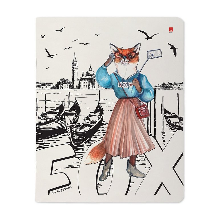 Тетрадь 48 лист кл. А5 на скрепке "ЛИСЫ. МЕГАПОЛИС" 5 видов