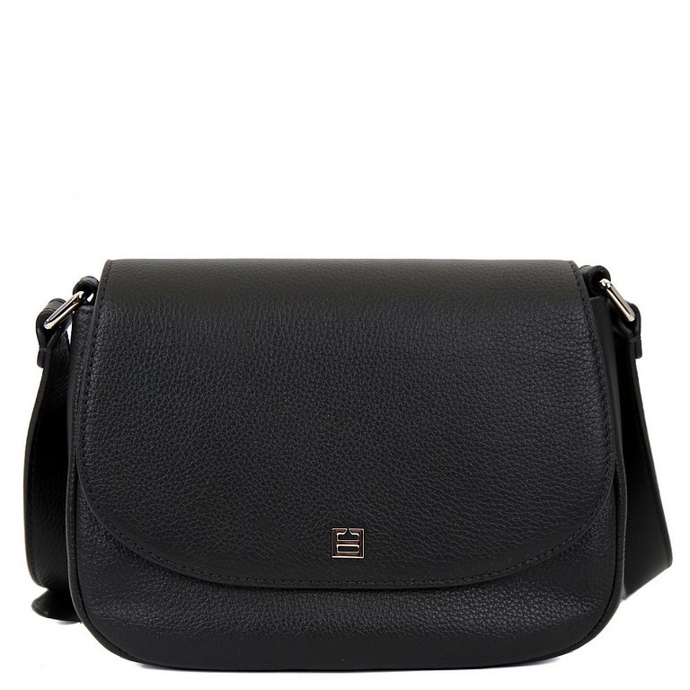 Сумка женская FABRETTI 20*16*8см, нат. кожа, черный