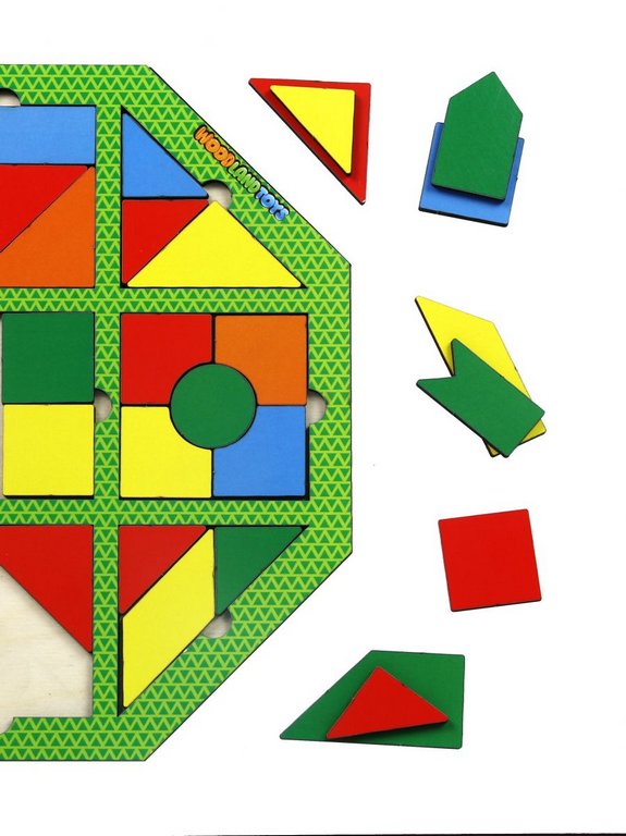 Головоломка из дерева "Калейдоскоп. Полянка" WOODLENDTOYS