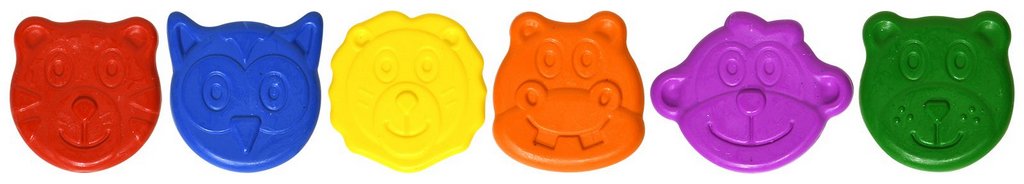 Набор карандашей восковых  6 цв. Каляка-Маляка "Зверята" (фигурные)