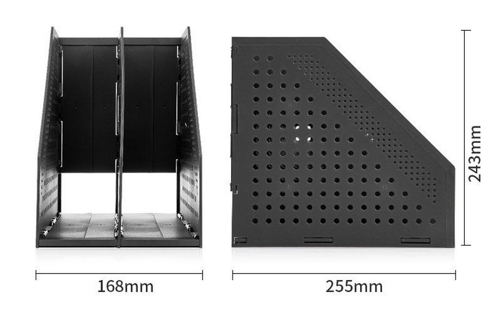 Лоток вертикальный 2-х секцион. разборный, 168х255х243мм черный Deli