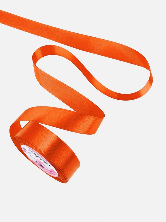 Лента атласная 2,0см*23м, цв. оранжевый  ART UZOR