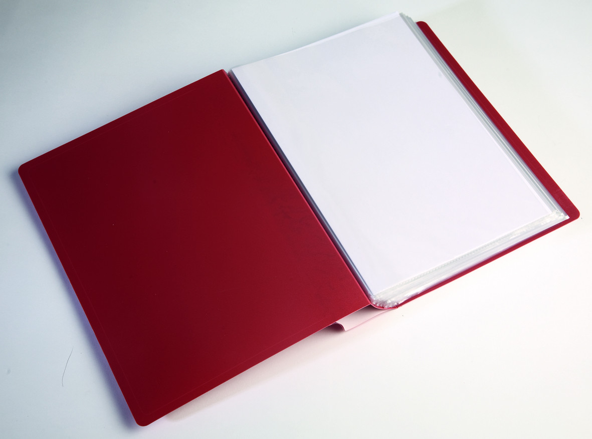 Папка А4 100 прозр.вклад. карман на торце, пластик 0,80 мм ассорти Бюрократ