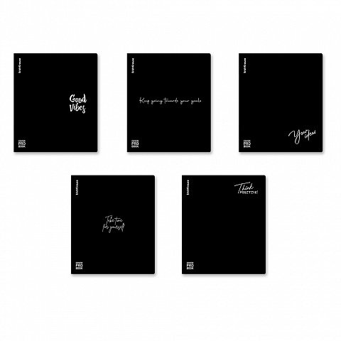 Тетрадь 48 лист кл. А5 на скрепке "Words черный" 5 видов