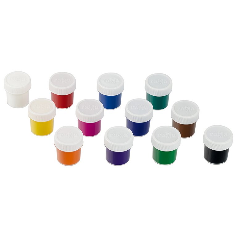 Краски акриловые 12 цв. 20мл Гамма "Хобби" глянцевые