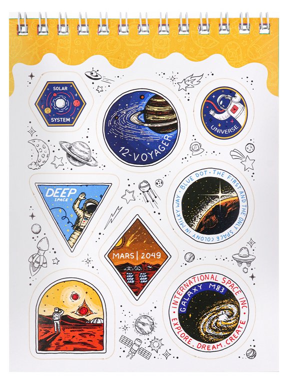 Набор наклеек 150 шт "Мой космос" 16л., А6, MILAND