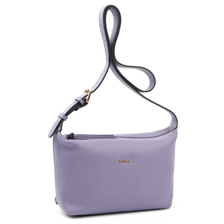 Сумка женская FABRETTI 29х17х9 см, нат. кожа, сиреневый