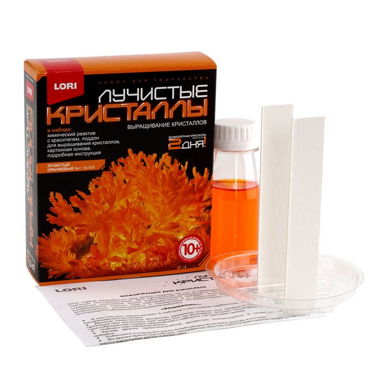Игра научная 10+ Выращиваем кристаллы Оранжевый Lori