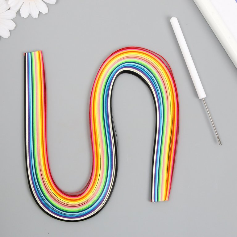 Квиллинг бумага 160 полос 3 мм, инструмент "Цветок" 20х8,7 см