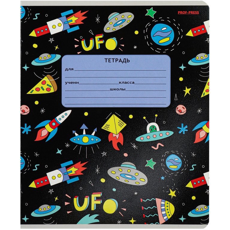 Тетрадь 12 лист лин. косая А5 "ПЕРЕПОЛОХ В КОСМОСЕ" 5 ВИДОВ