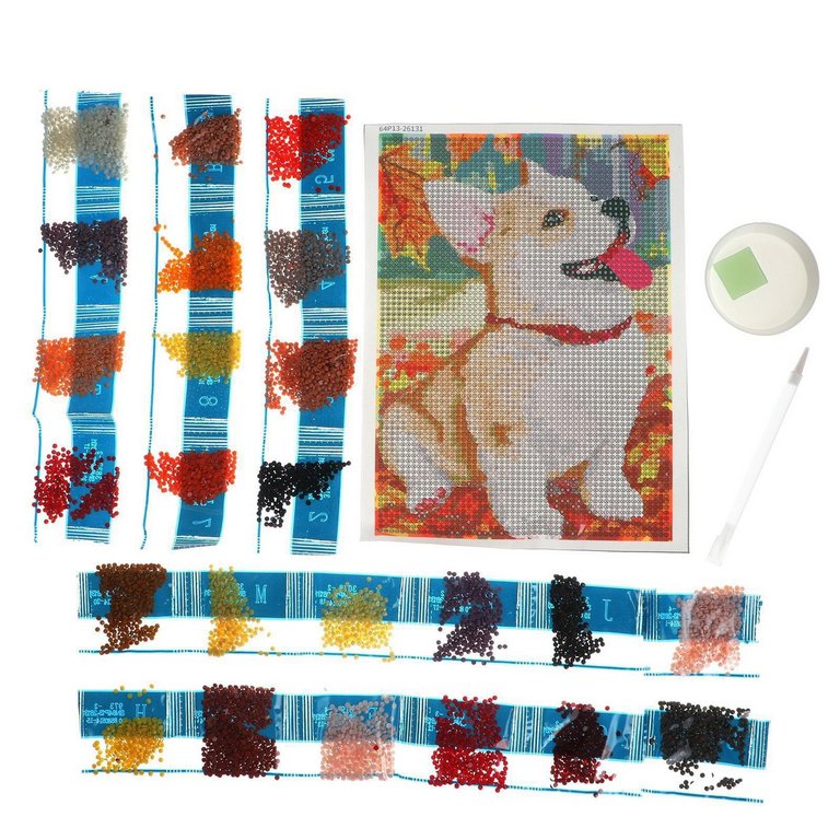 Алмазная мозаика 15*21см "Щенок и осень" Школа талантов
