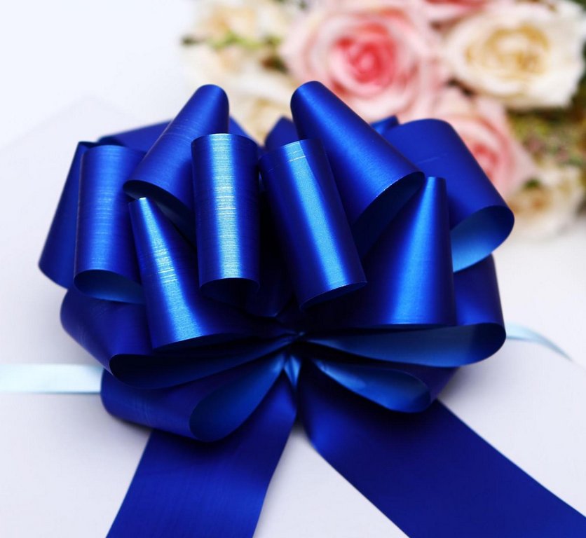 Бант Шар 50мм синий (металлик)