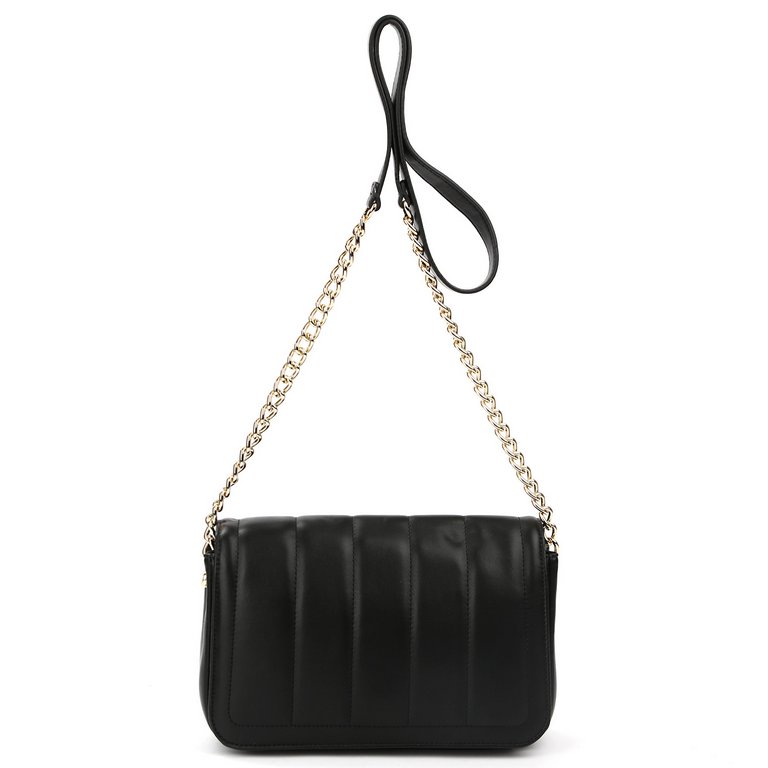 Сумка женская FABRETTI 25х15х8 см, нат. кожа, черный