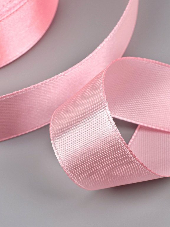 Лента атласная 2,0см*23м, цв. розовая ART UZOR