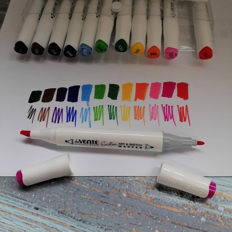 Маркер для скетчинга  12шт/уп deVENTE Emotion двусторонние