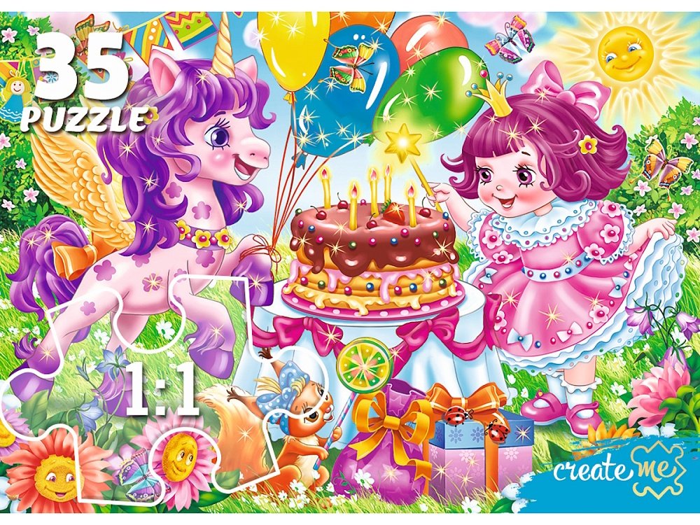 Пазлы   35 дет. "Чудесные единороги" Рыжий кот