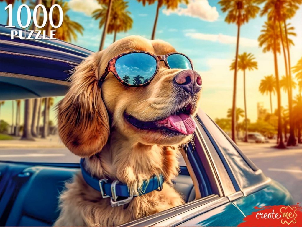 Пазлы 1000 дет. "Щенок в очках" Рыжий КОТ