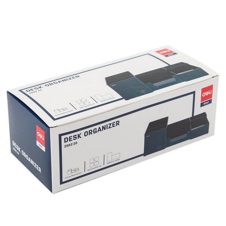 Подставка наст д/канц. принадлеж. Deli 6 отд. 254*112*90 мм черная