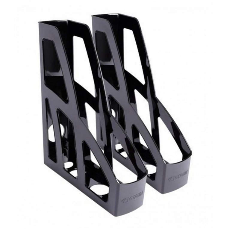 Лоток вертикальный 75 мм Стамм Лидер, черный (полипропилен)