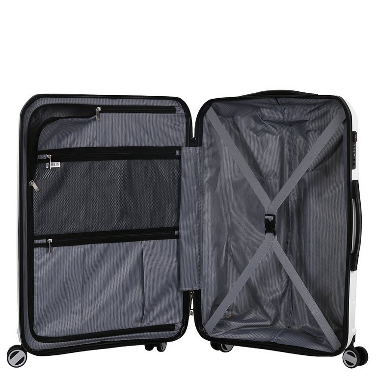 Чемодан 4-х колесный FABRETTI 100% полипропилен, 47X70X24см, белый