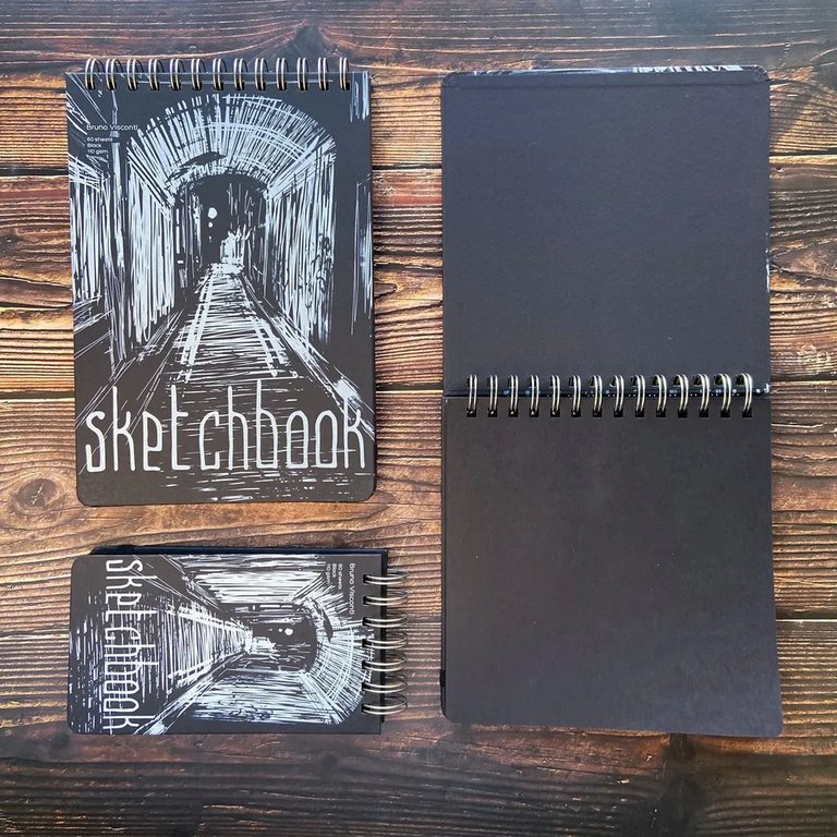 Скетчбук 180*260 мм, 80л. гребень "SKETCHBOOK" ЧЕРНЫЙ 110 гр. (4 ВИДА)