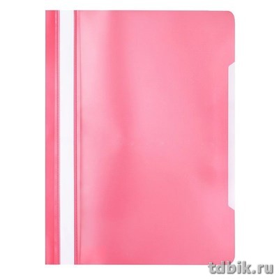 Папка-скоросшиватель А4 пластик, (0,12/0,16 мм) розовая Бюрократ