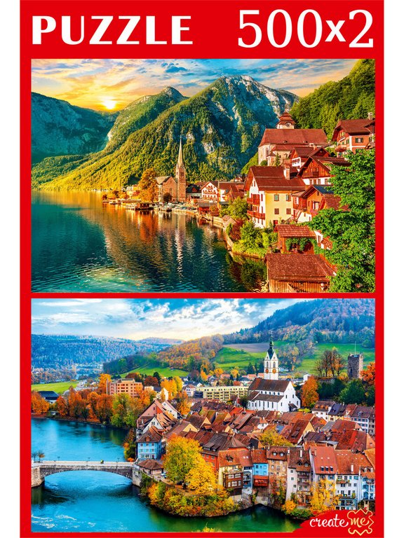 Пазлы 1000 (2*500) дет. "Европейские виды" Рыжий КОТ