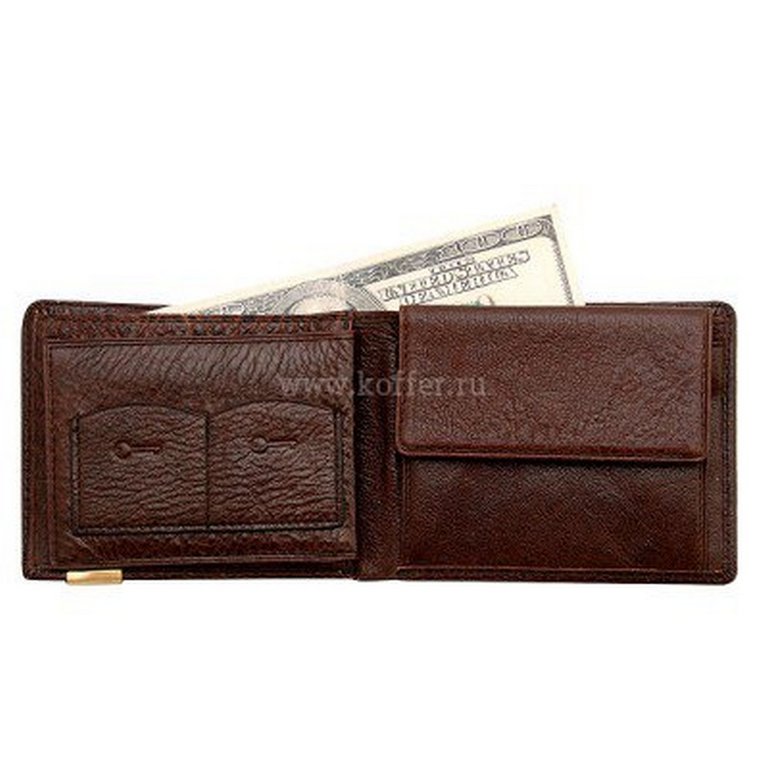 Портмоне Dr.Koffer 12*9,5см, нат. кожа, коричневый