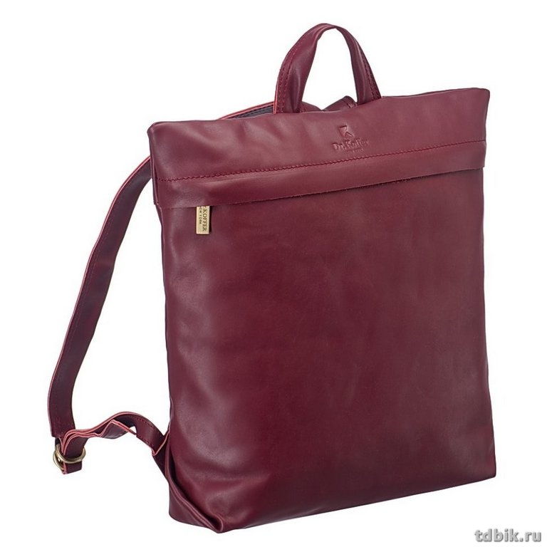 Рюкзак женский Dr.Koffer 32X38X15 см, нат.кожа, бордо